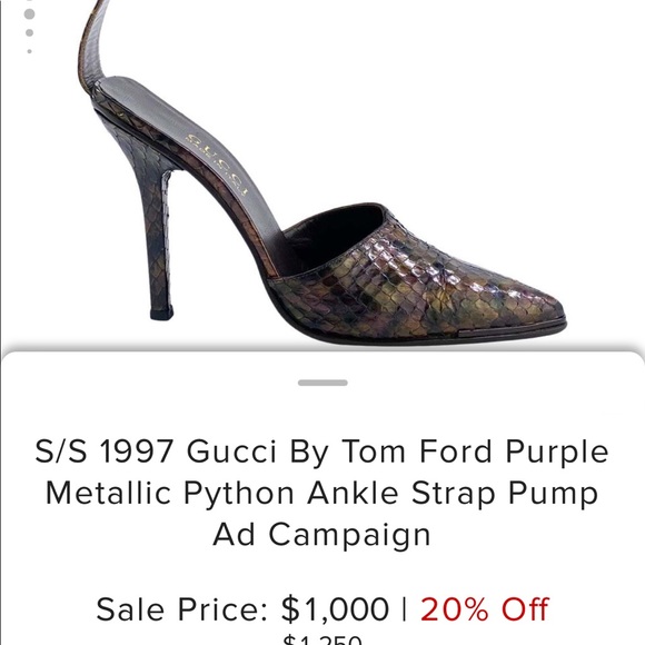 Gucci By Tom Ford Python Ankle Strap Pump - Picture 2 of 4